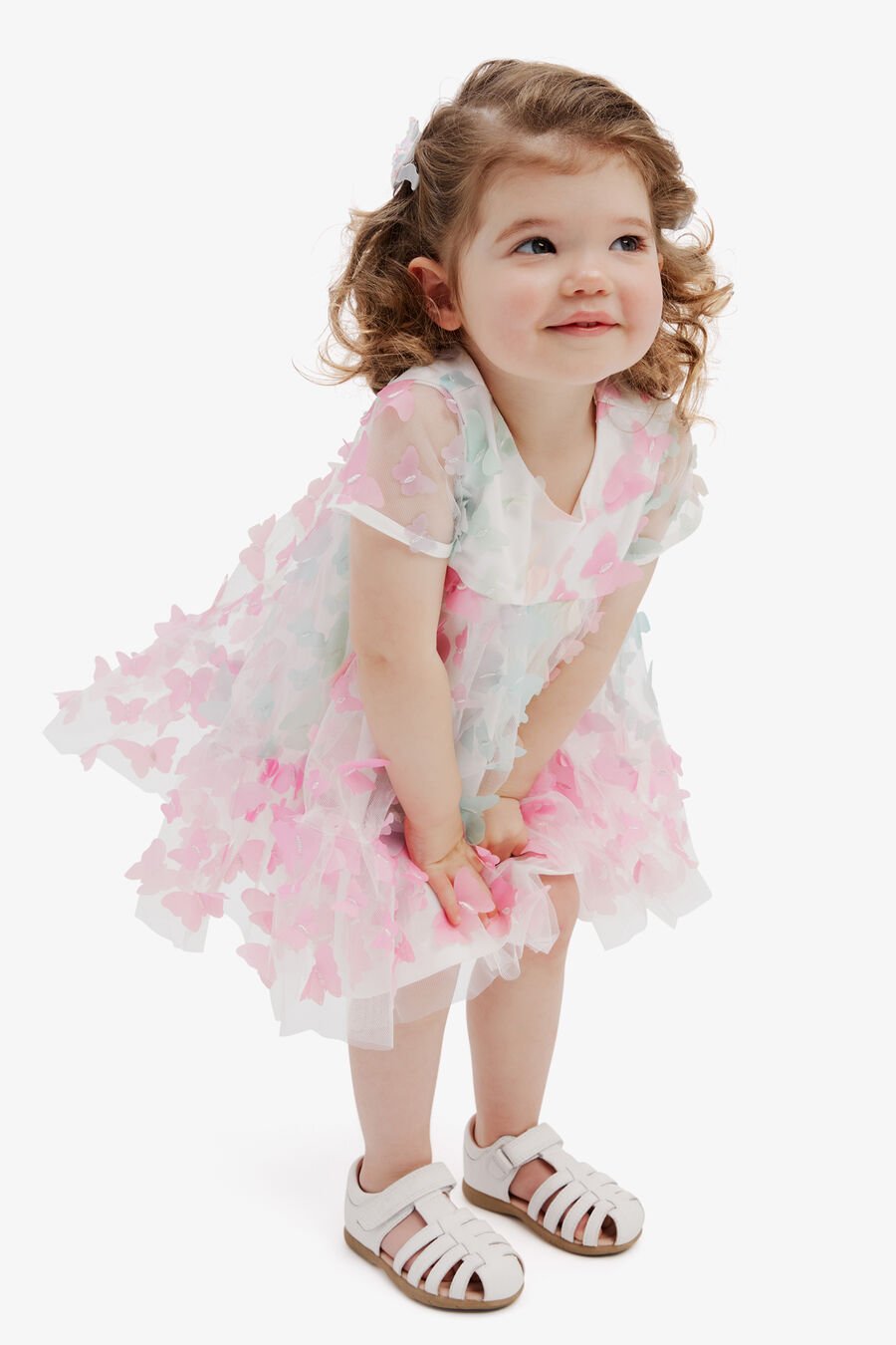 BUTTERFLY TIERED DRESS in colour RAINBOW
