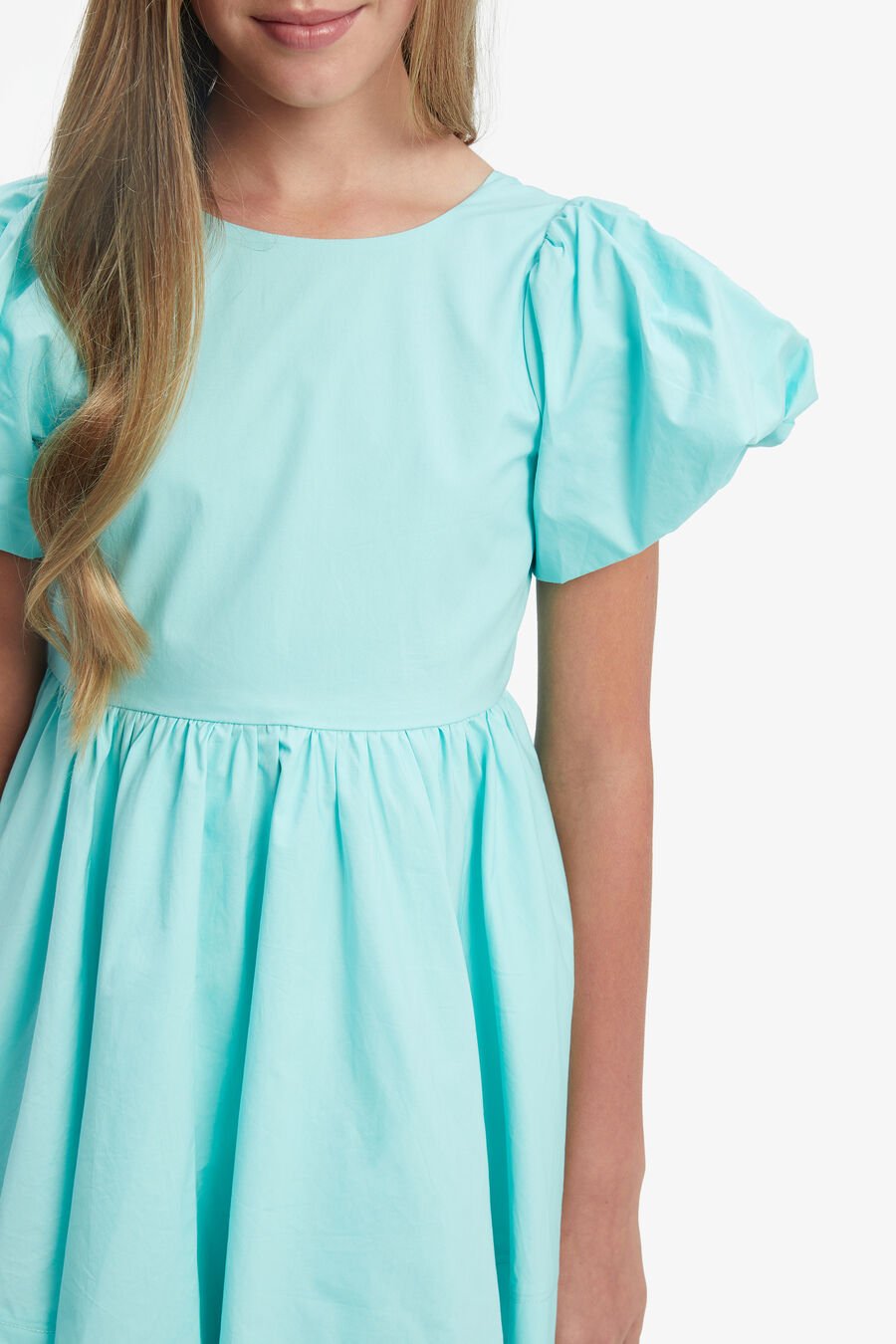 LANAI POPLIN DRESS in colour AQUA