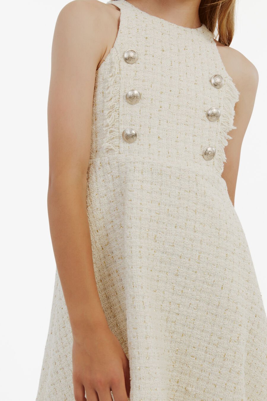 ROMA BOUCLE DRESS in colour IVORY BOUCLE