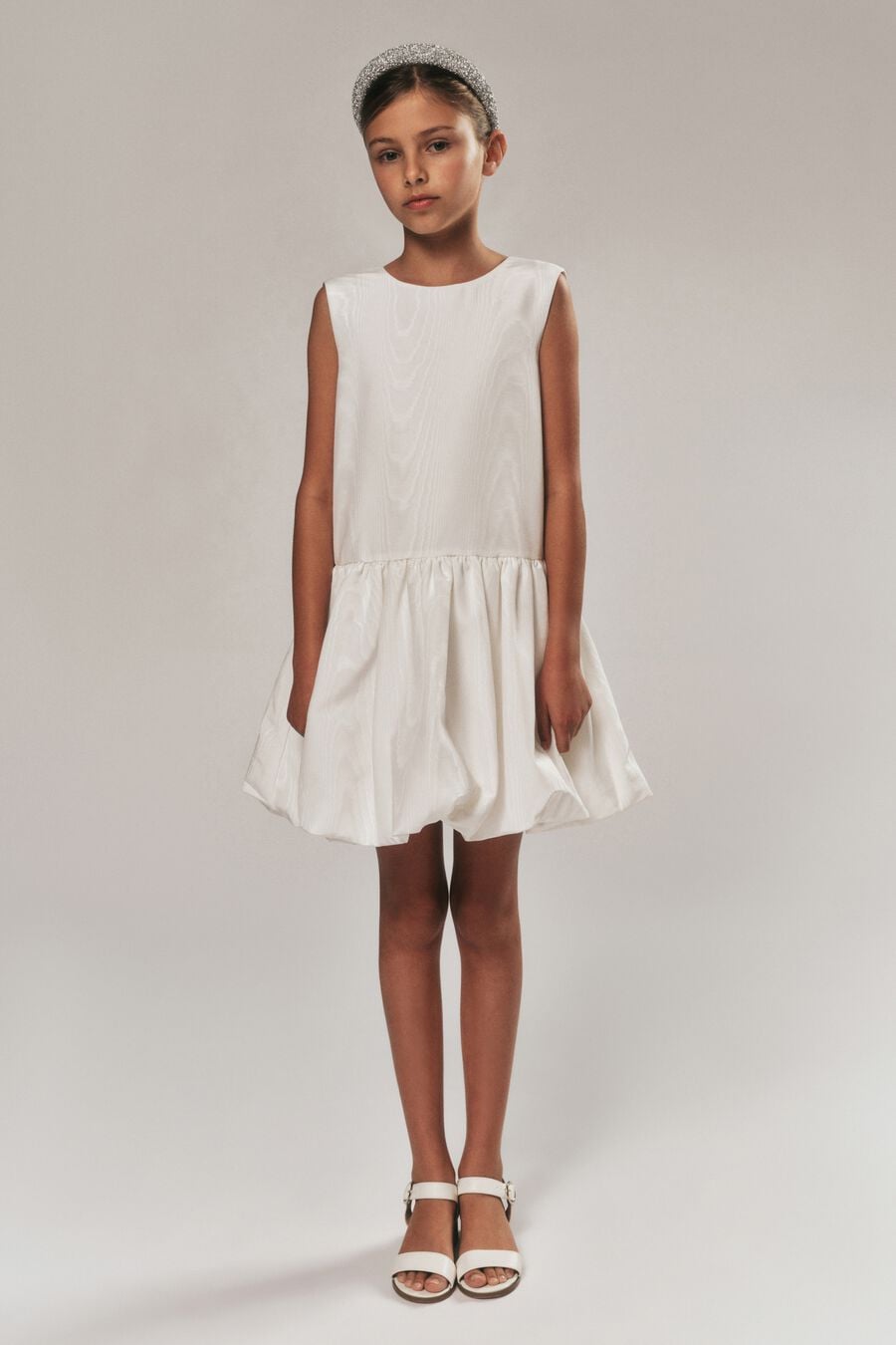 LILIANA BUBBLE TAFFETA DRESS in colour Orchid White