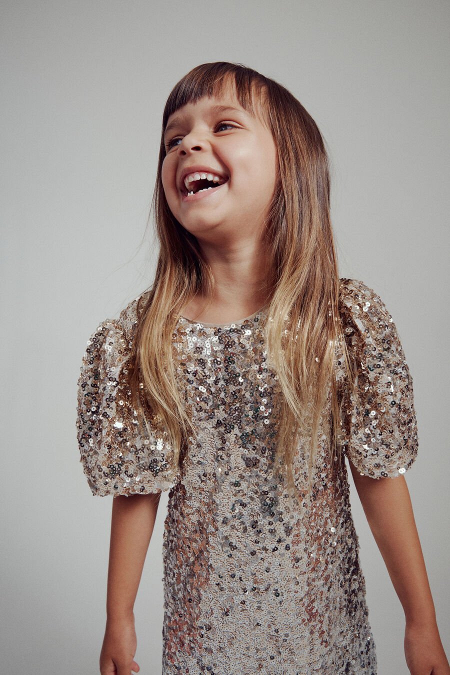 GISELLE SEQUIN DRESS in colour GOLD OMBRE