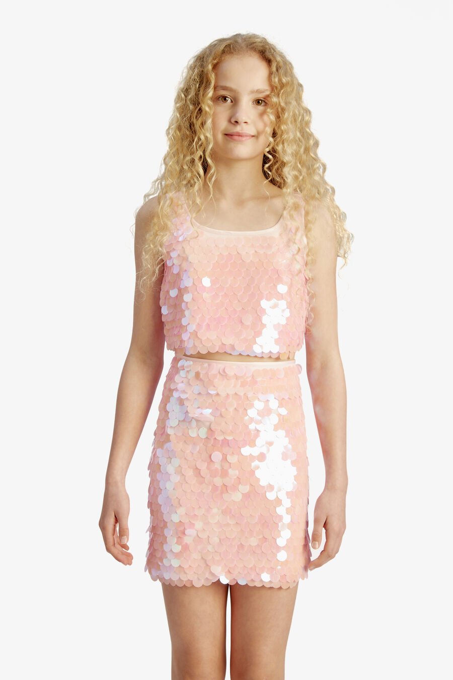 KATANA SEQUIN TOP in colour BLISS PINK