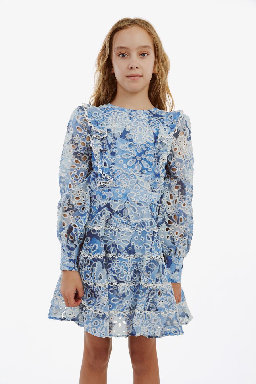 ODETTE MINI DRESS in colour Blue Garden
