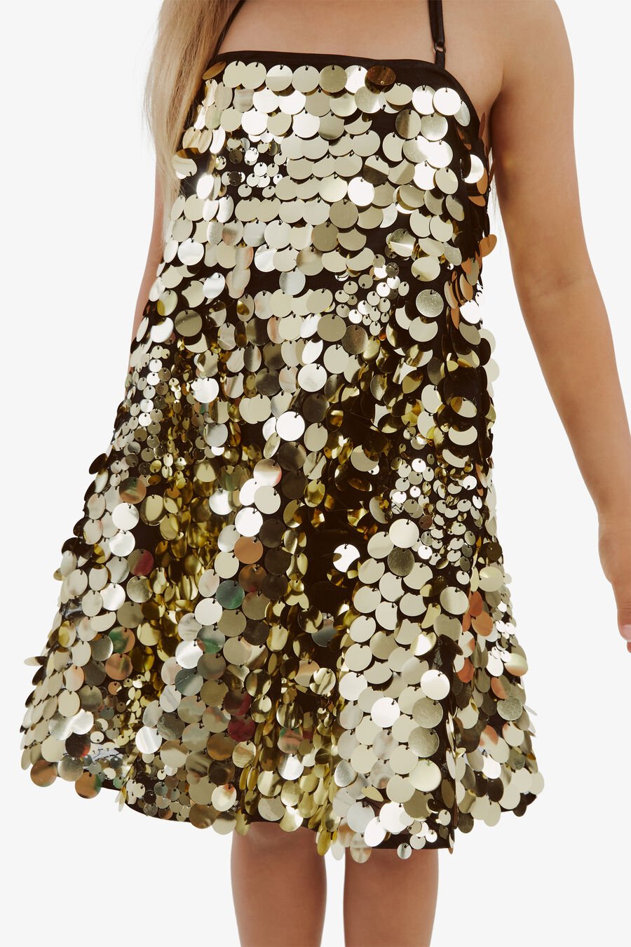 SEQUIN HALTER DRESS in colour GOLDFOIL