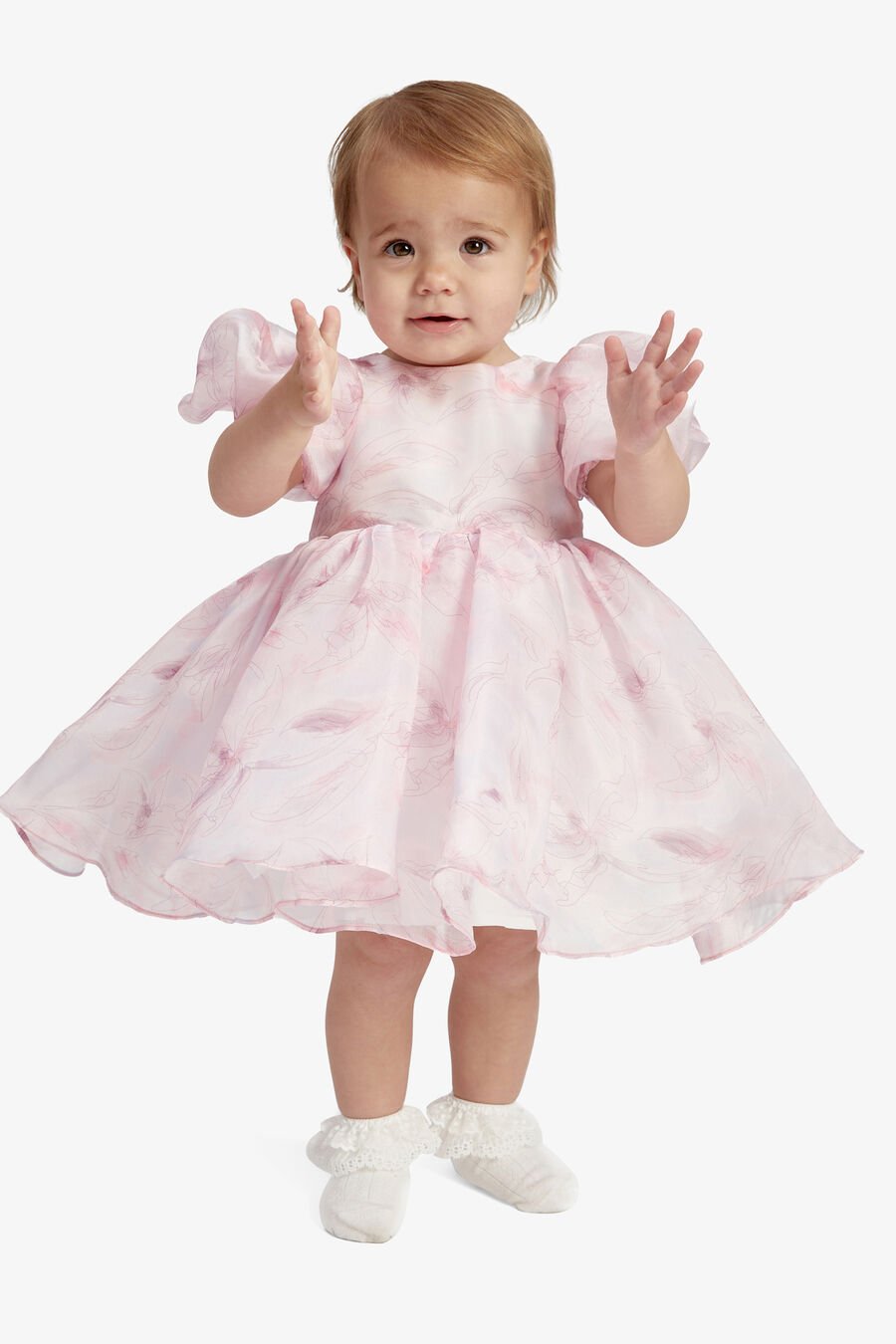 JULIET ORGANZA MINI DRESS in colour SOFT PINK