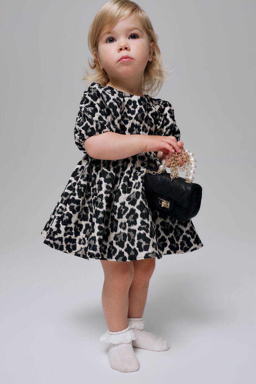 ZAYLA LEOPARD DRESS in colour Black