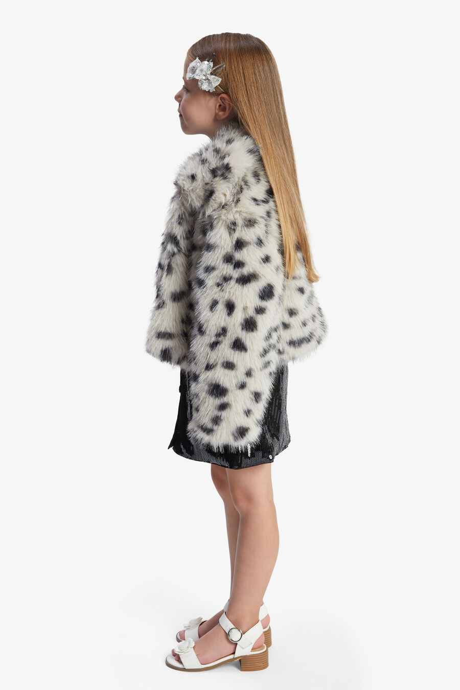 LEO FAUX FUR COAT in colour SNOW LEOP