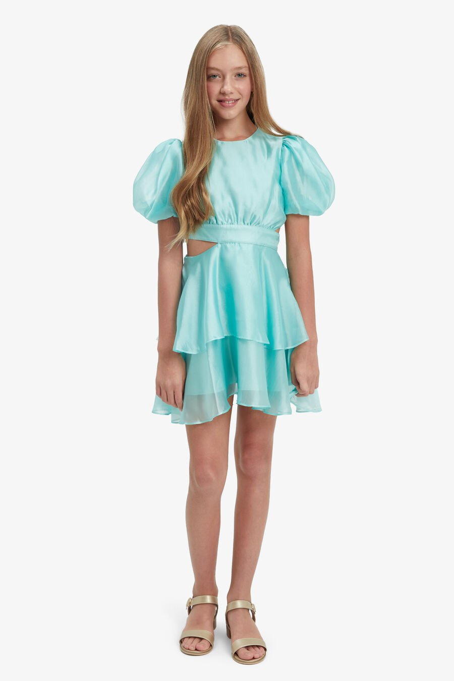 ENYA ORGANZA MINI DRESS in colour MINTY