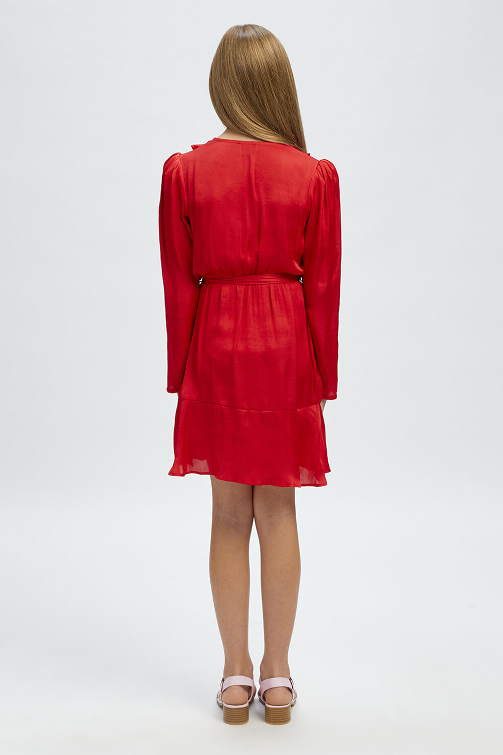 GIRLS WINONA WRAP DRESS in colour FIESTA