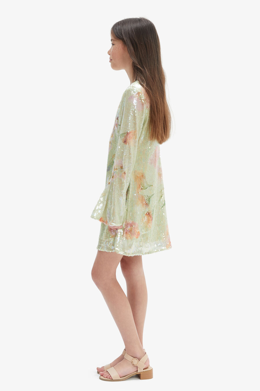 MONIQUE SEQUIN DRESS in colour GREEN FLO