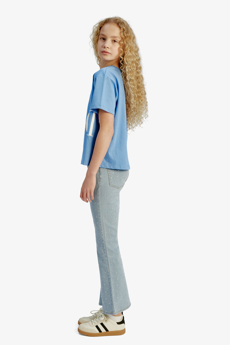 BARDOT BOXY TEE in colour CORNFLOWER