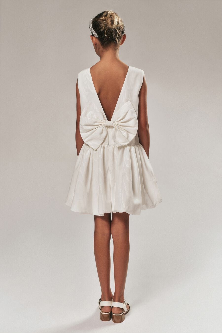 LILIANA BUBBLE TAFFETA DRESS in colour Orchid White