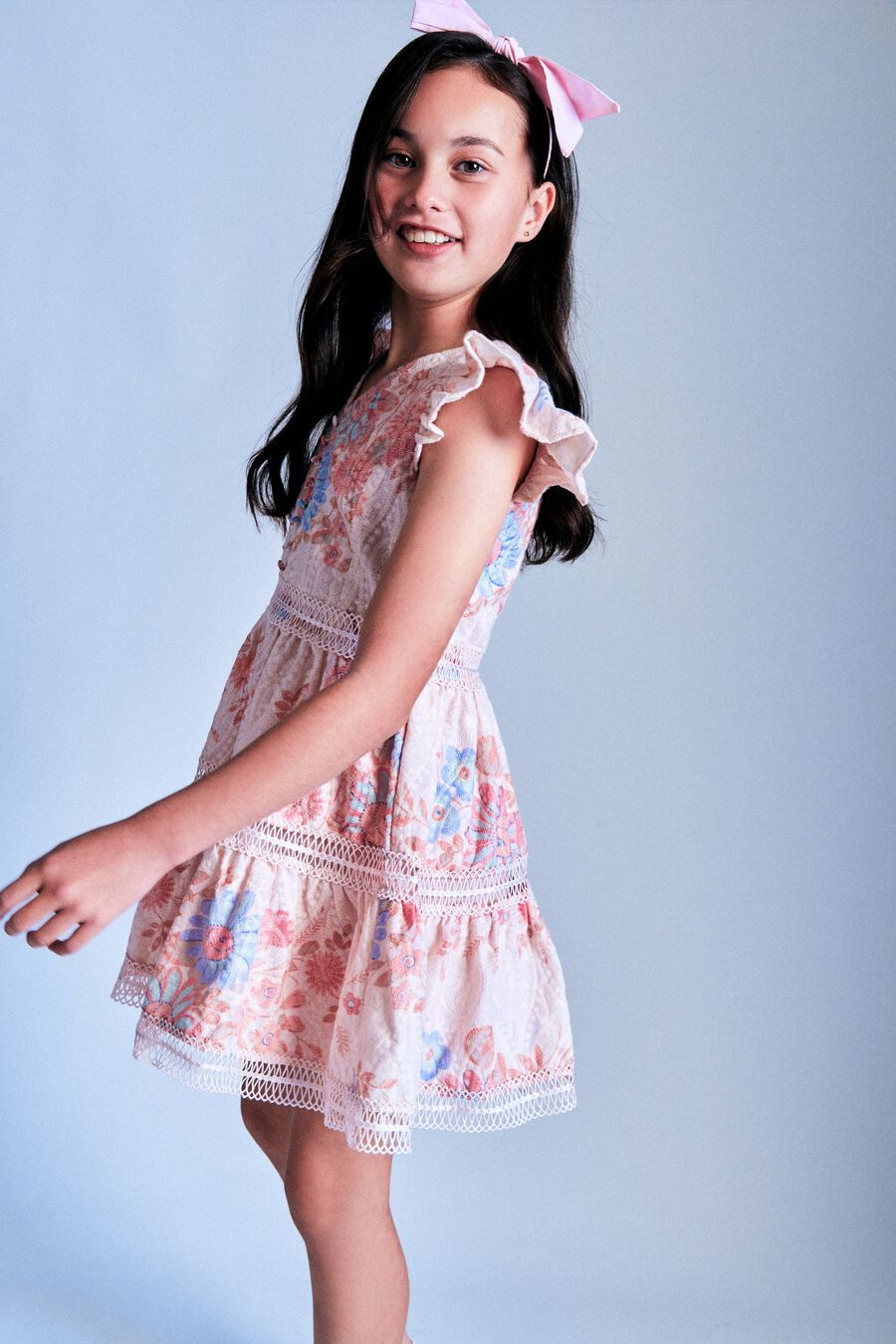 ZIETTA FLORAL MINI DRESS in colour PINK MULTI