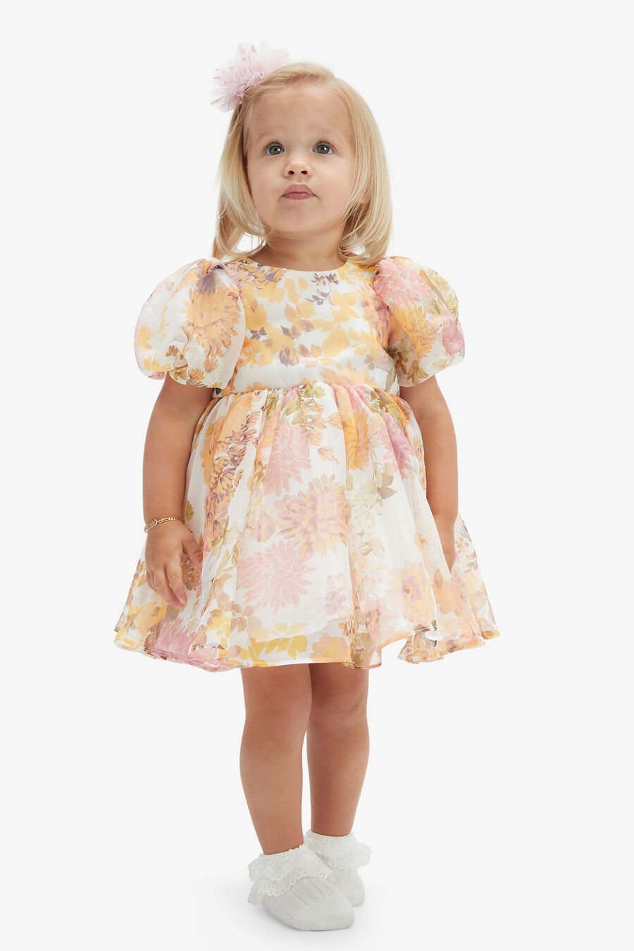 SYLVIE MINI DRESS in colour Yellow Floral