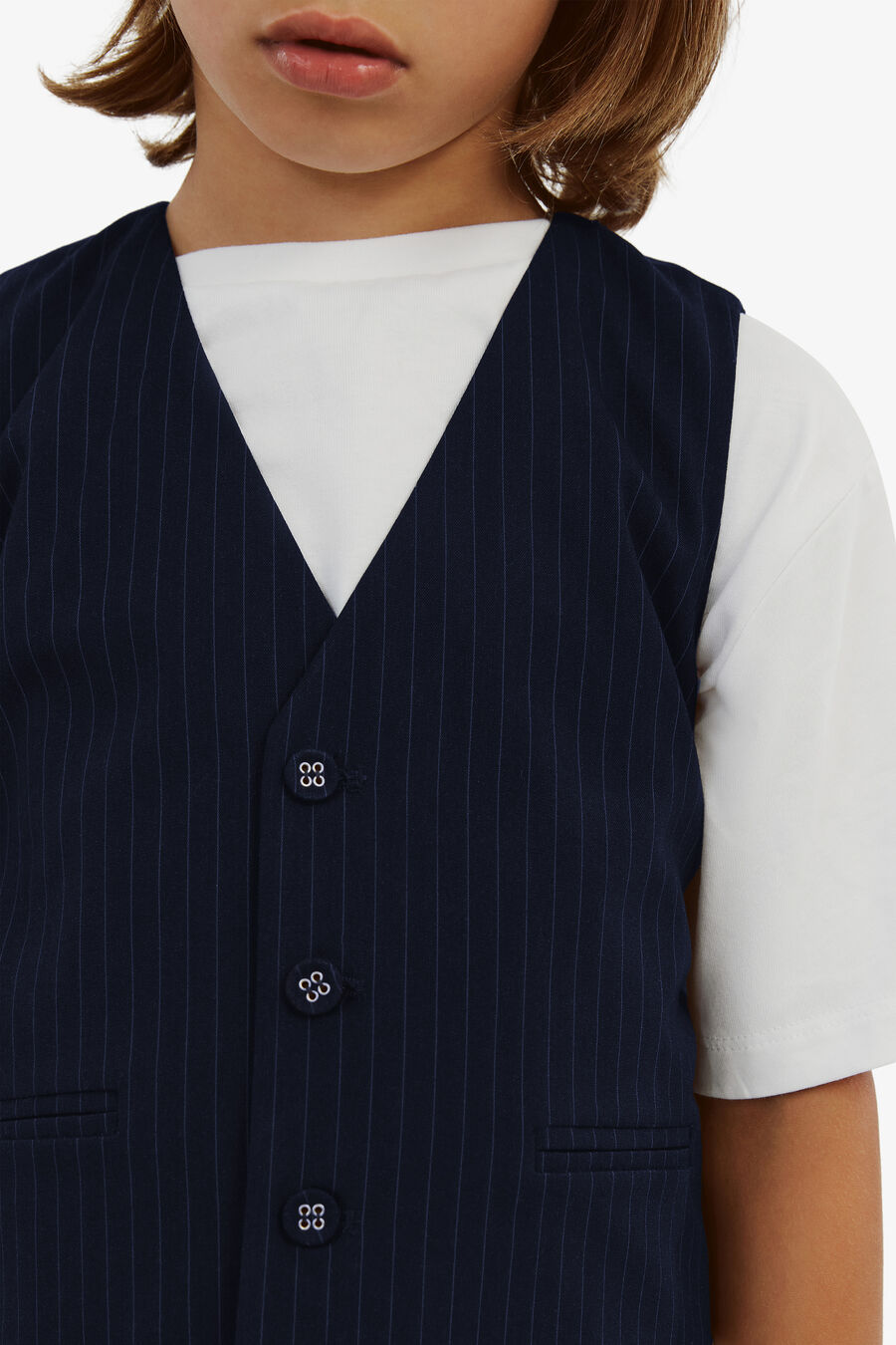 Boys Charles Pin Stripe Vest