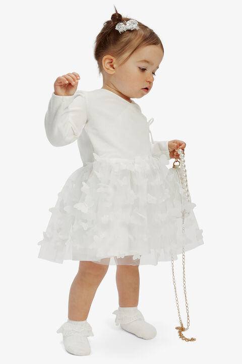 BABY GIRL BUTTERFLY BALLET DRESS in colour CLOUD DANCER