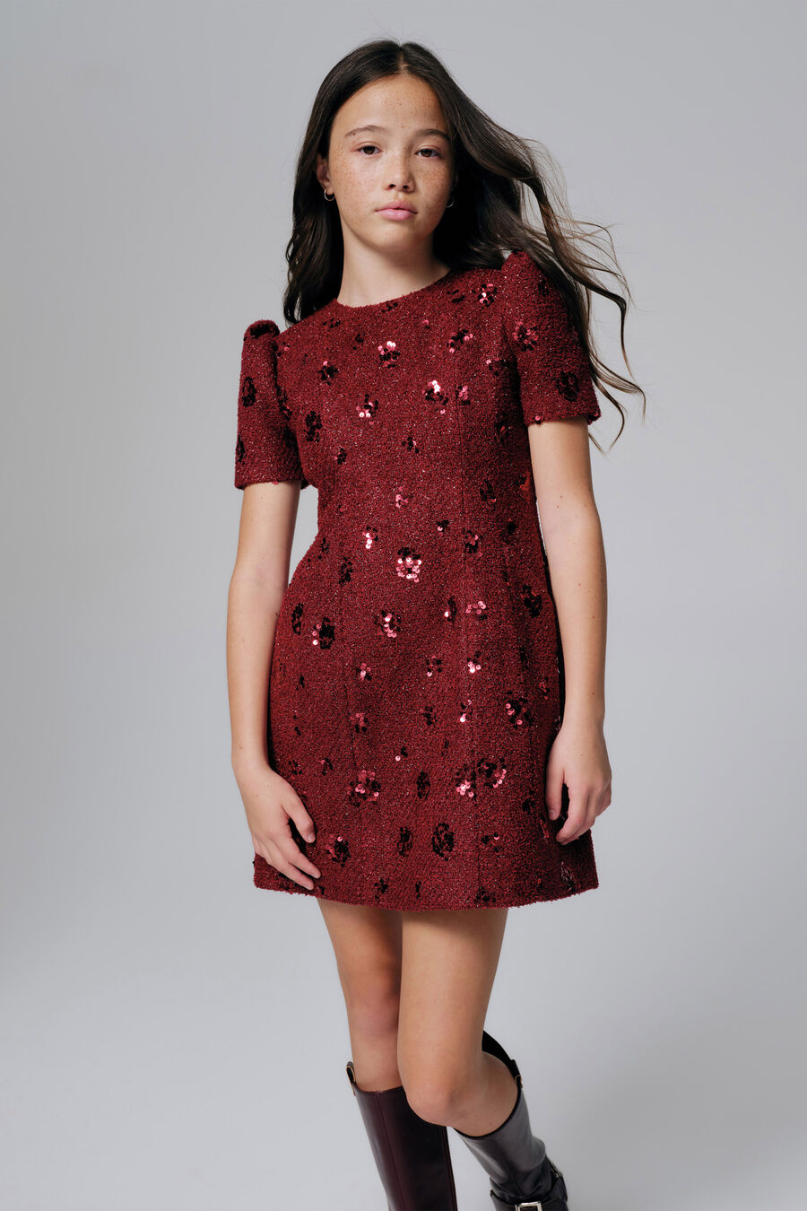 Girls Evianna Boucle Mini Dress