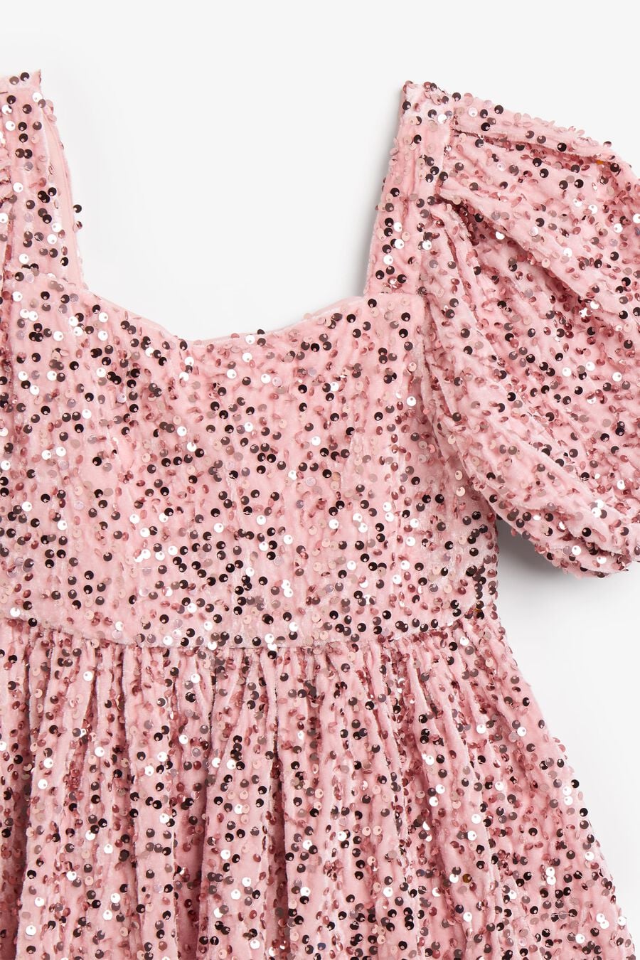 GIULIA VELOUR SEQUIN DRESS in colour Pink Sequin