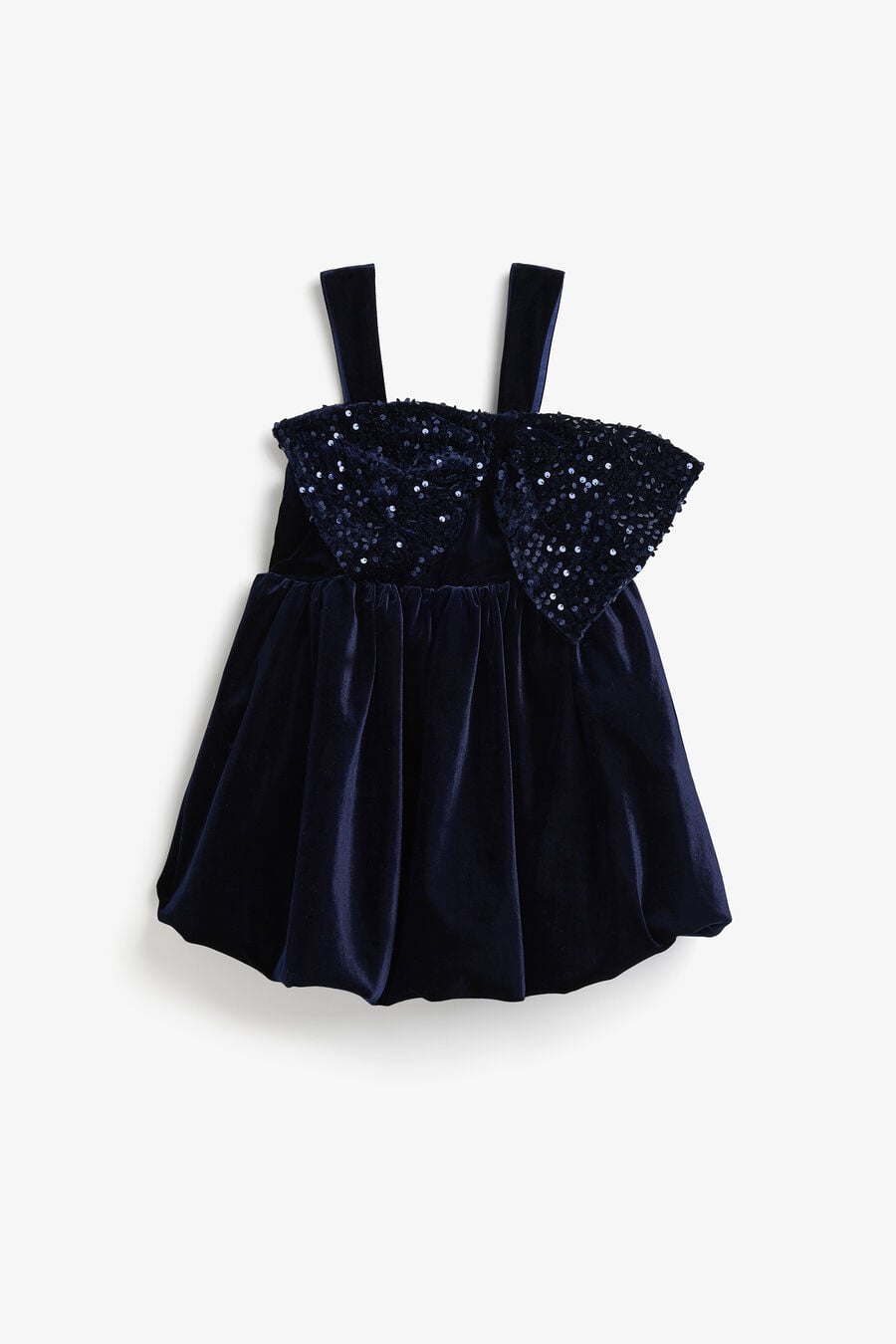 KIRRILY VELOUR BOW DRESS in colour Navy