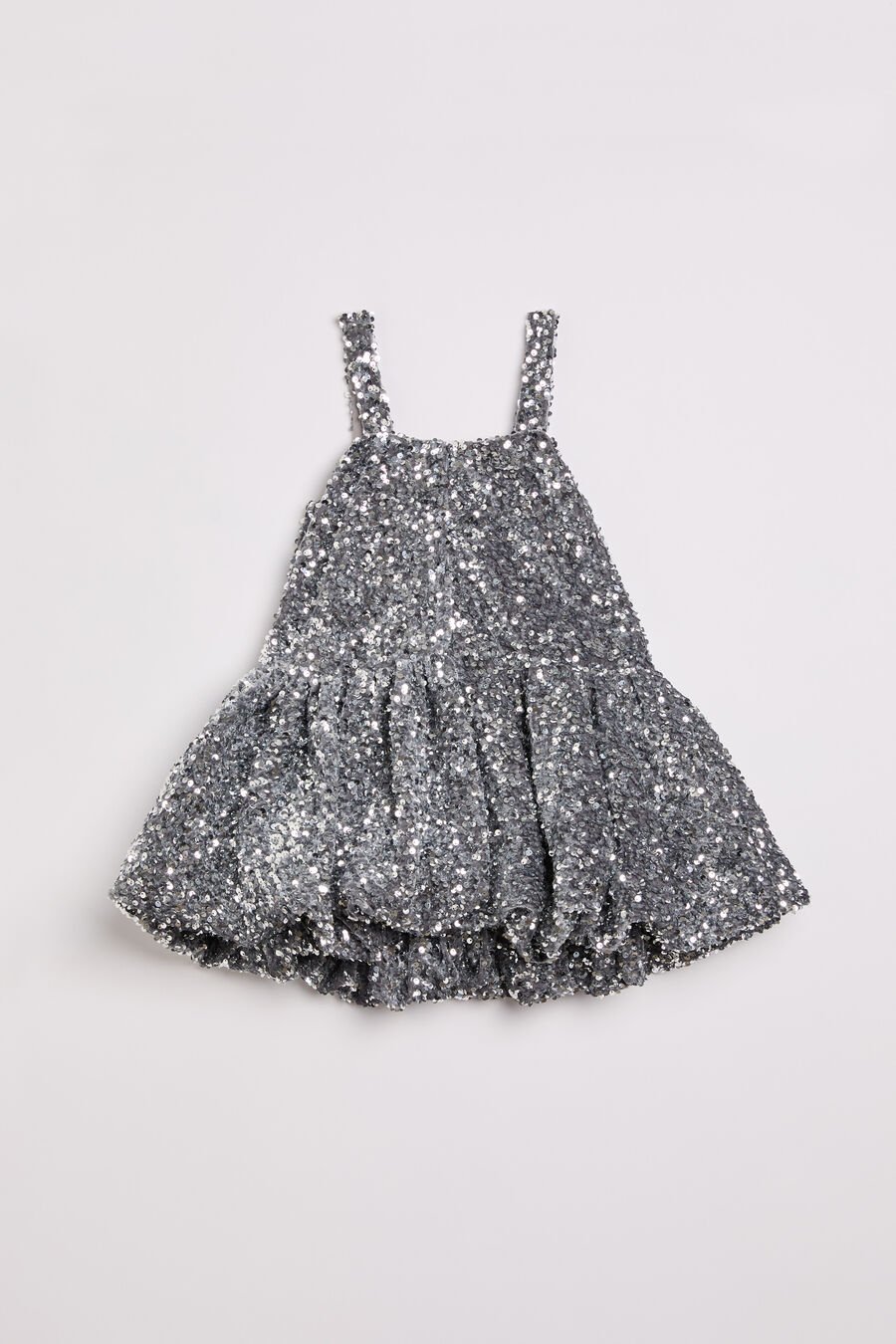 ALANNA SEQUIN BUBBLE DRESS in colour SILVER