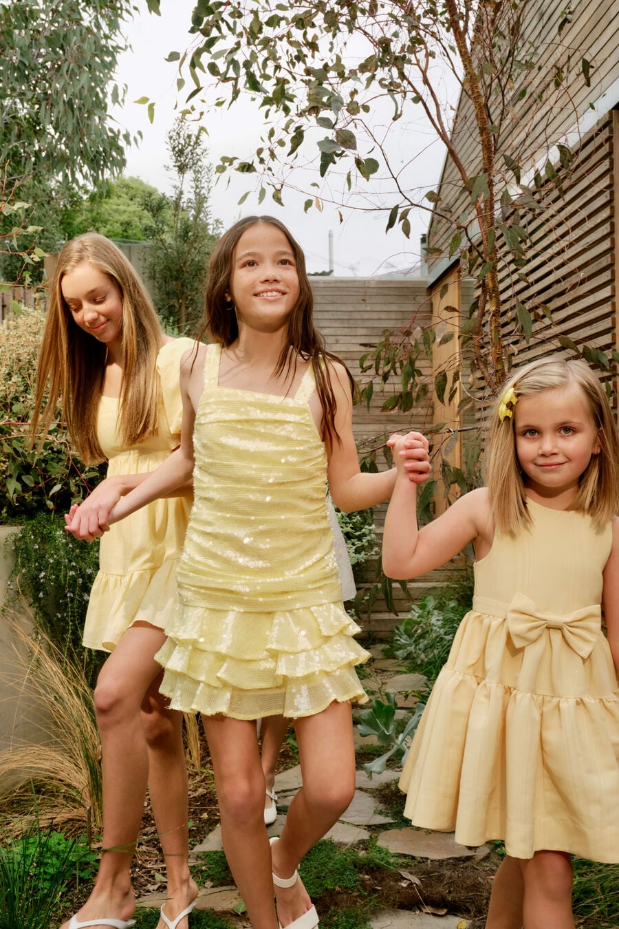 ZAIDA MINI BOW DRESS in colour Lemon