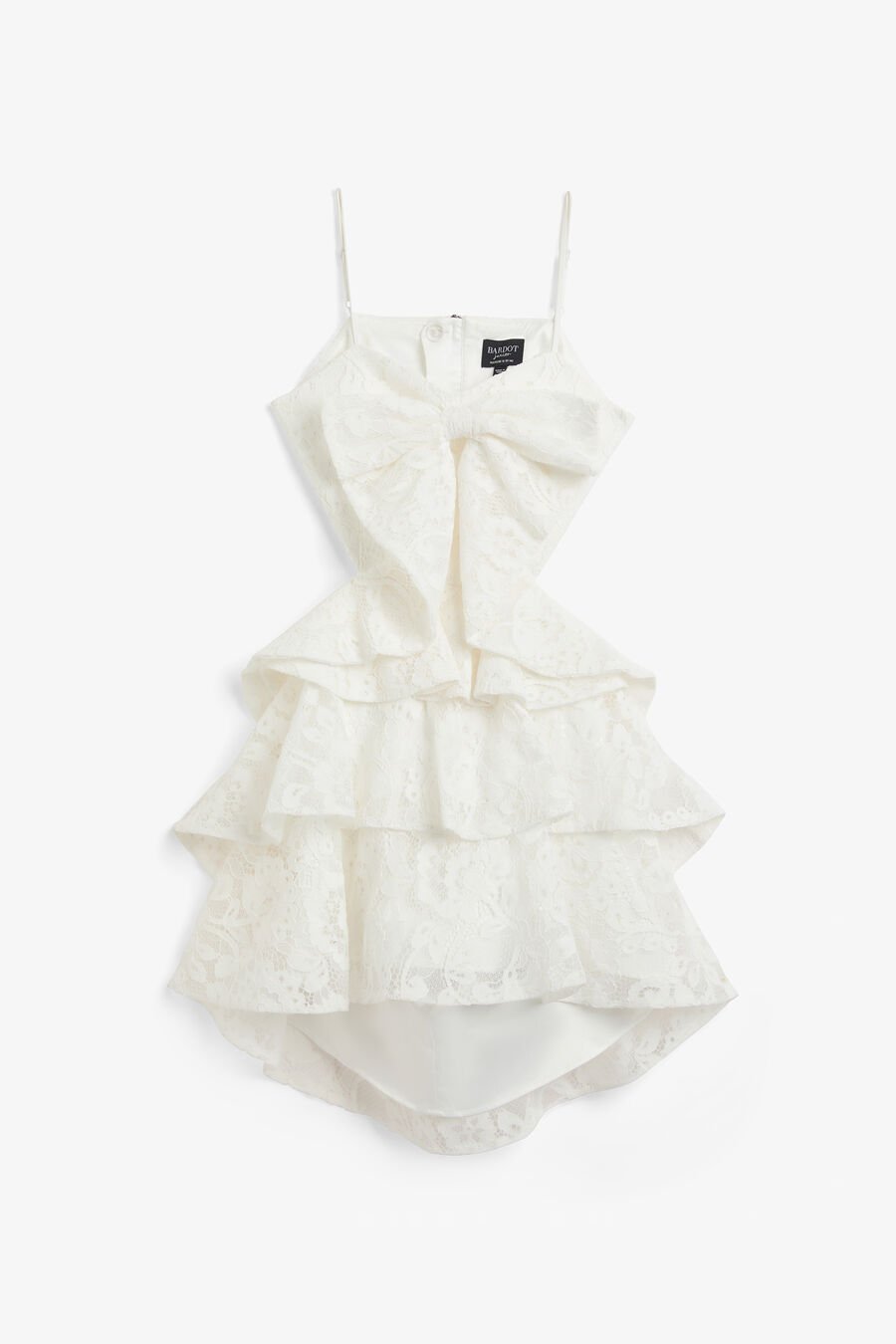 TULIP LACE BOW DRESS in colour ORCHID WHT