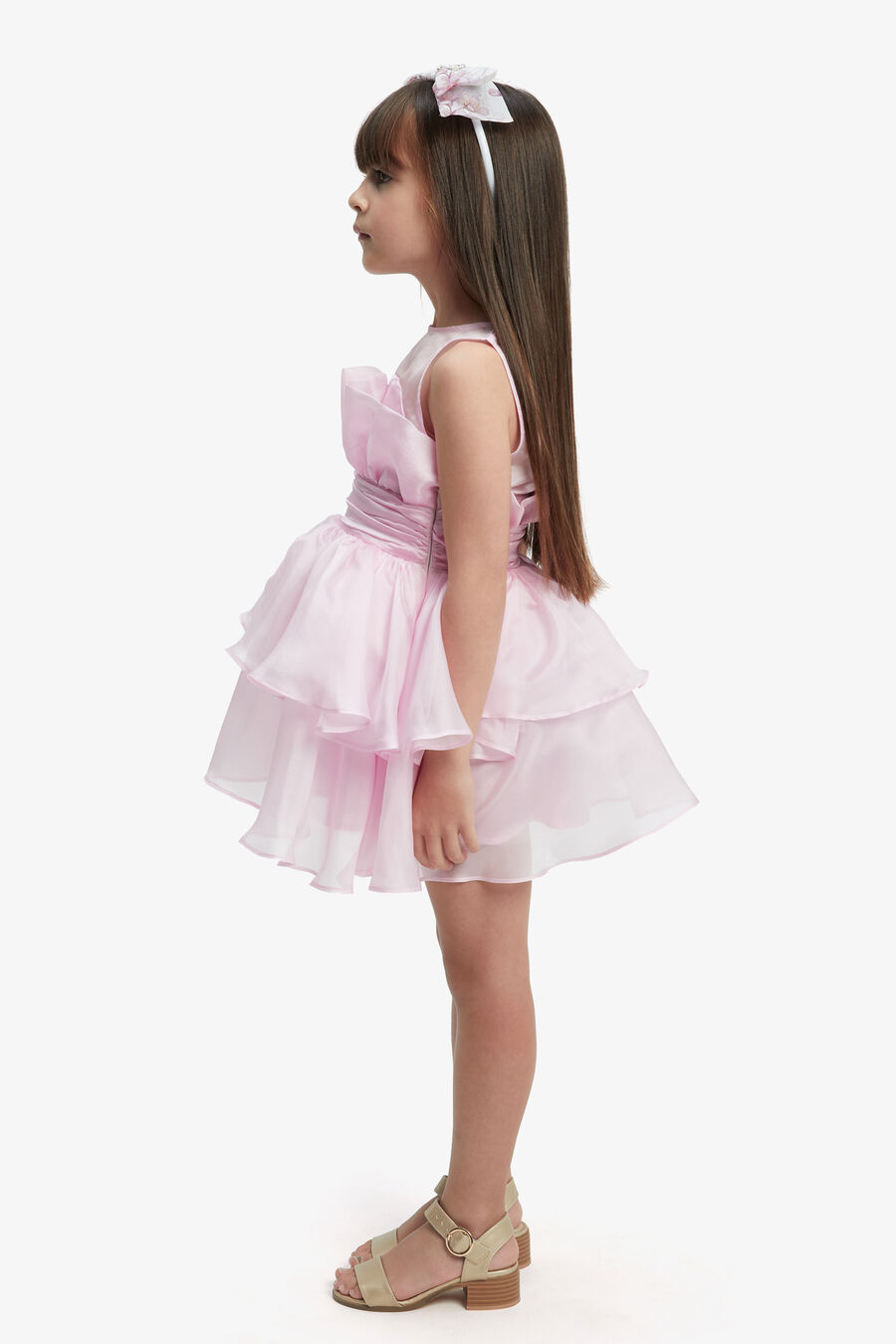 FALLON ORGANZA MINI DRESS in colour LILI PINK