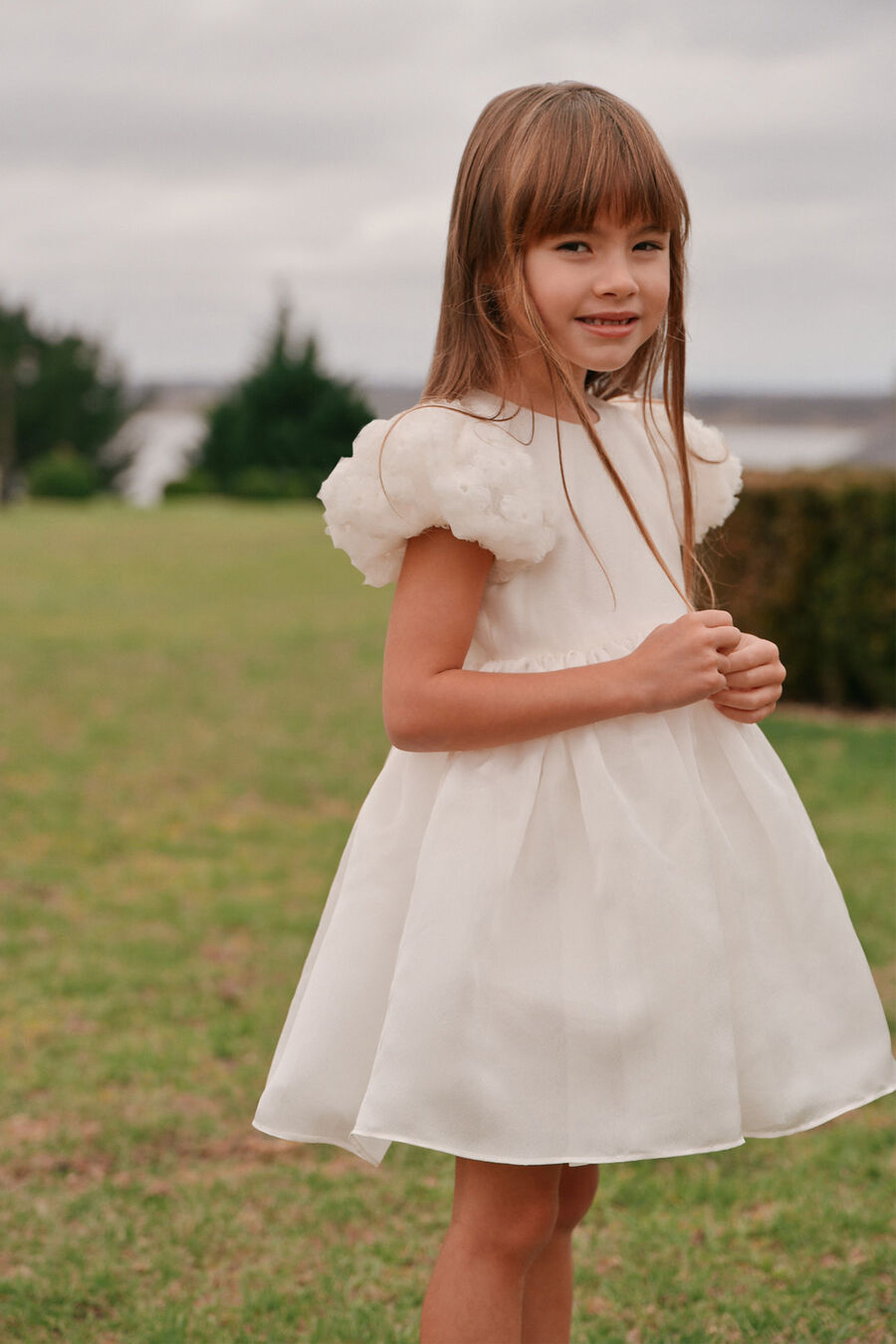 Girls Carina Organza Florette Dress