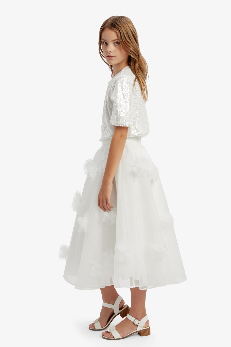 LENNY FLORAL SKIRT in colour IVORY