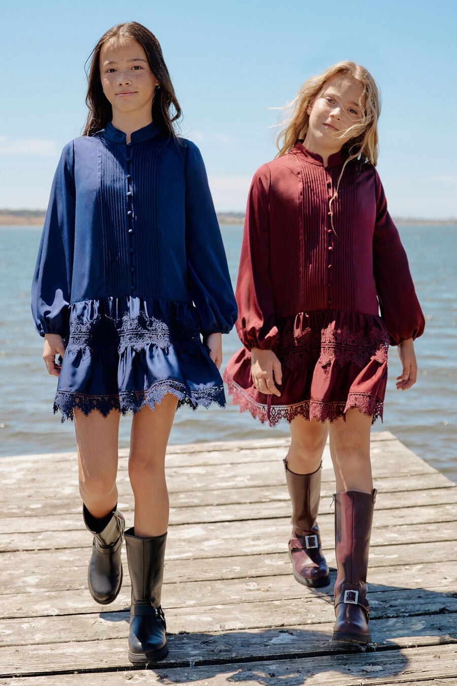Girls Anie Satin Shirt Dress