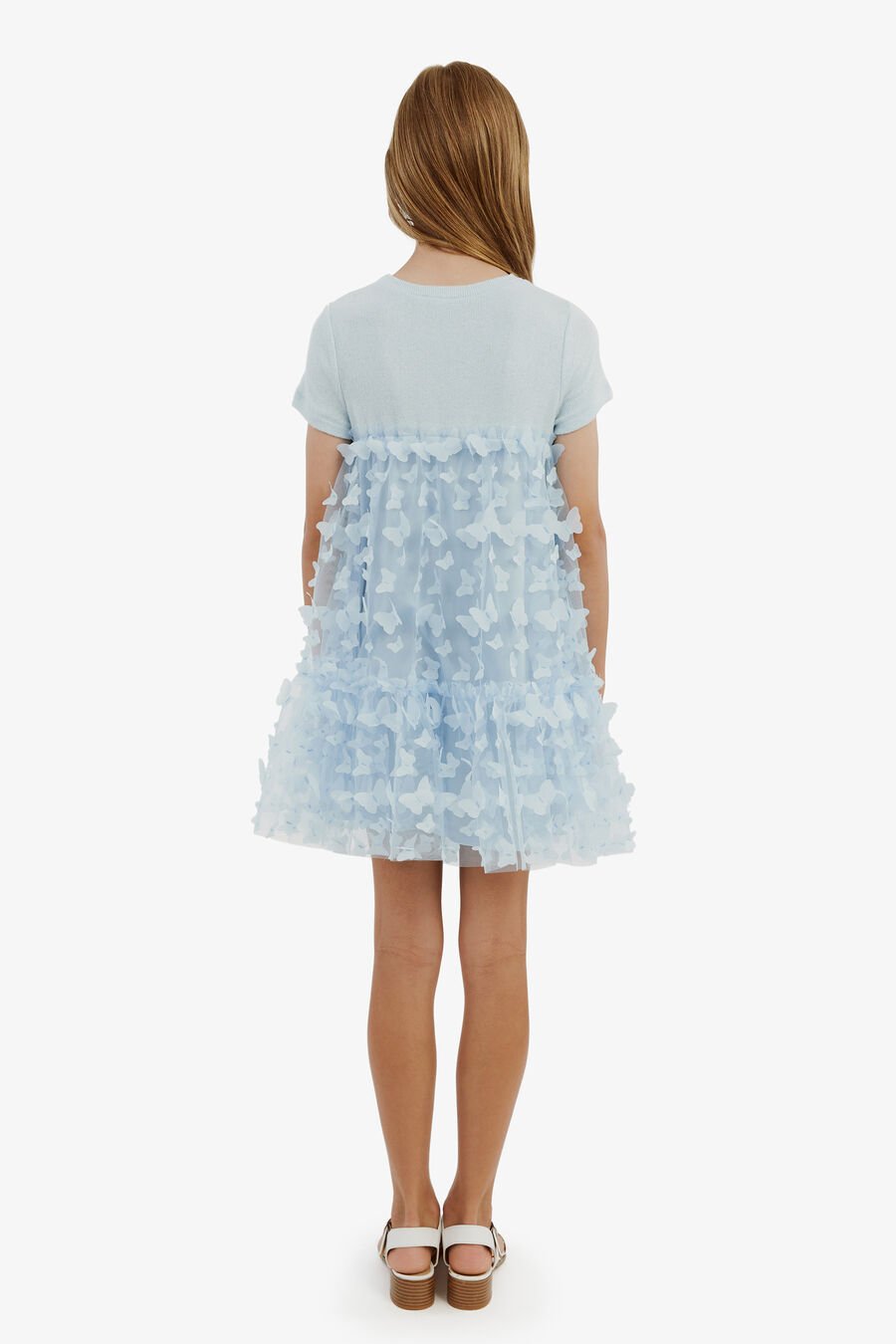 MATTIE TIERED DRESS in colour SKY BLUE
