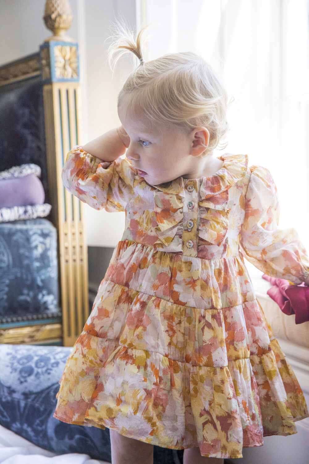 Baby girl VENICE TIERED MINI DRESS IN ABSTRACT