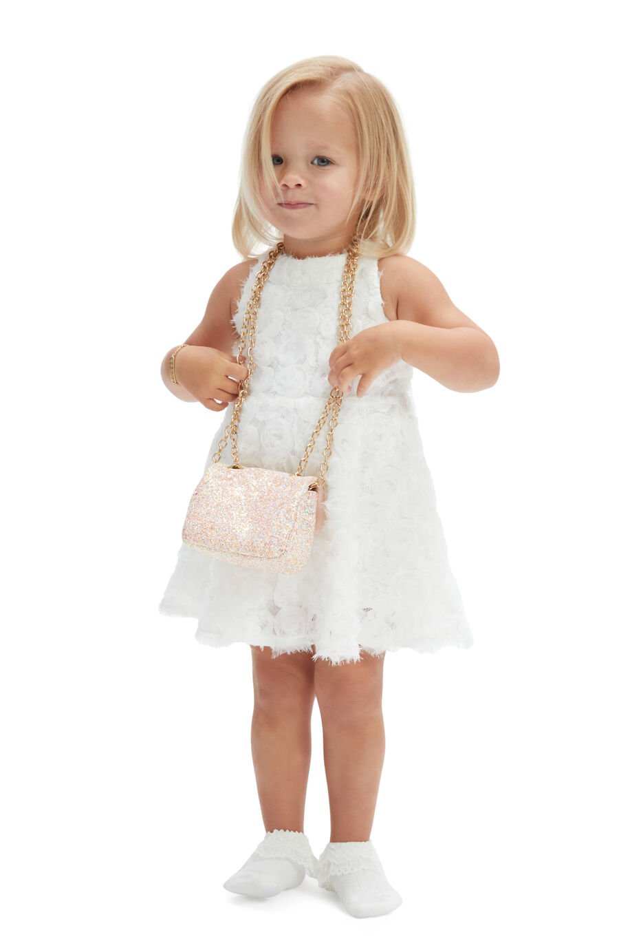 LIZELLE ROSETTE DRESS in colour ORCHIDWHT