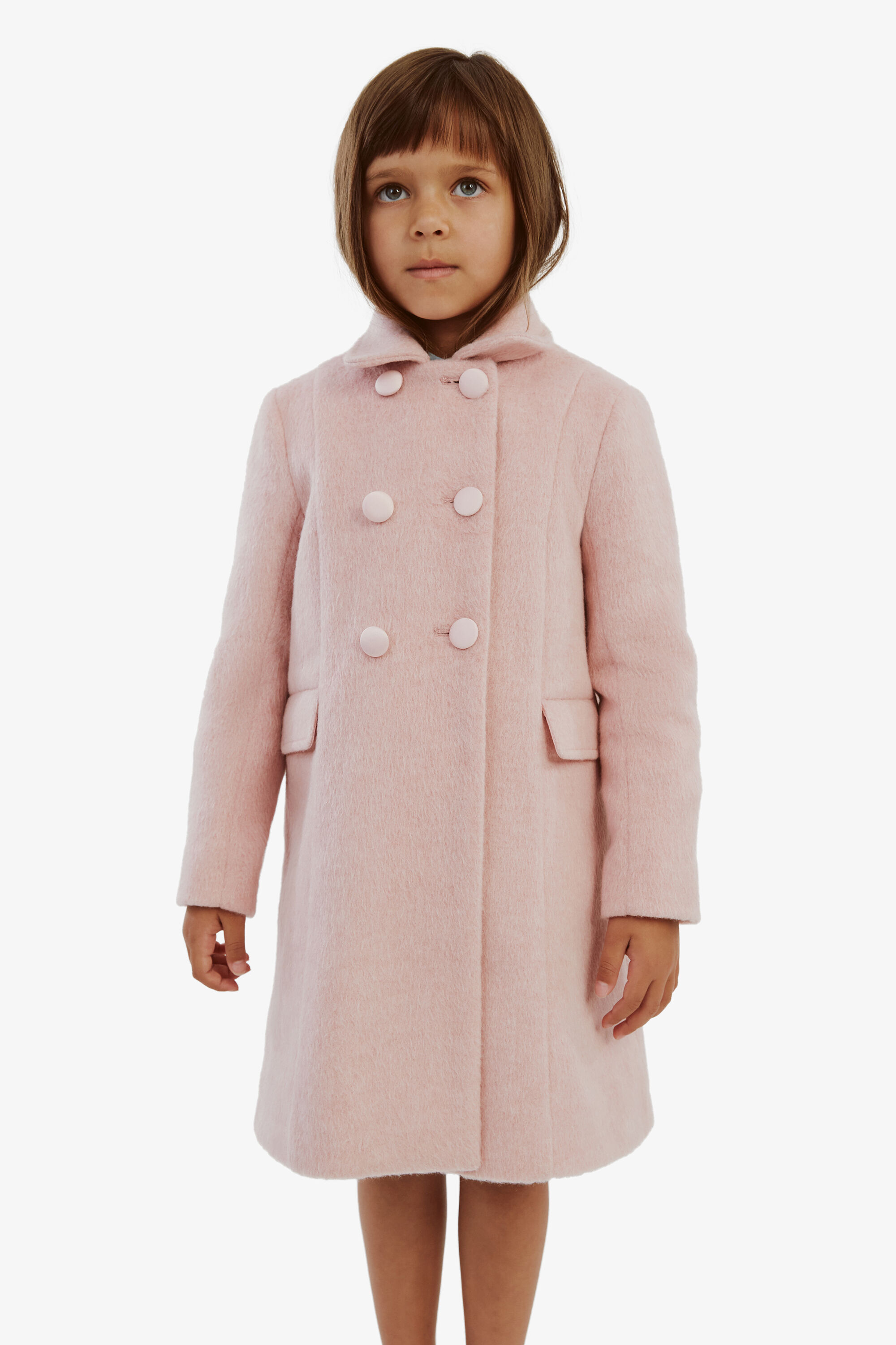 Girls Ellia Wool Coat In Soft Coral Bardot Junior