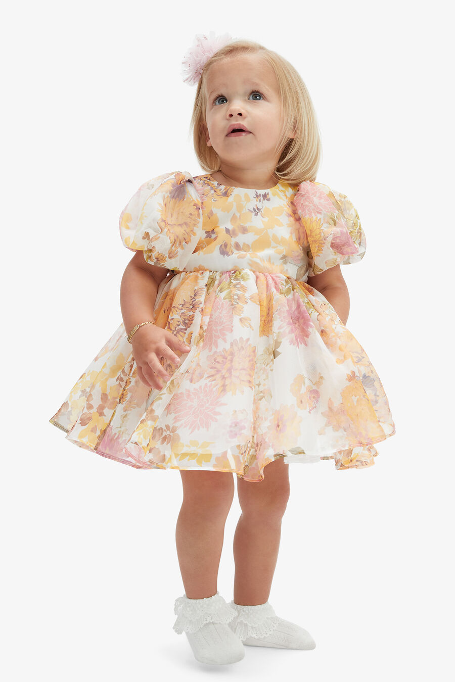 SYLVIE MINI DRESS in colour Yellow Floral