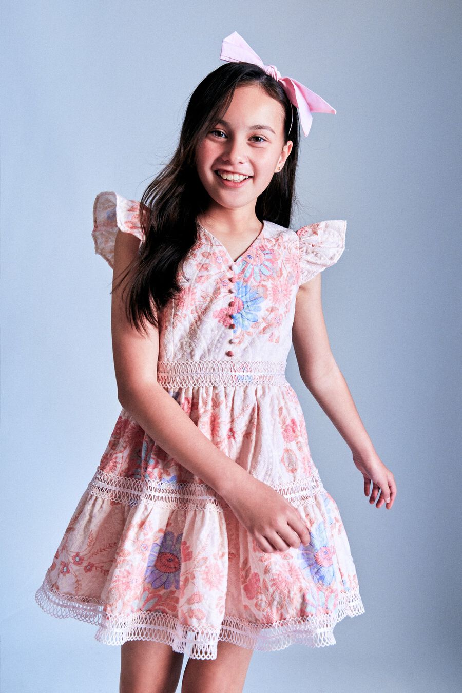 ZIETTA FLORAL MINI DRESS in colour PINK MULTI