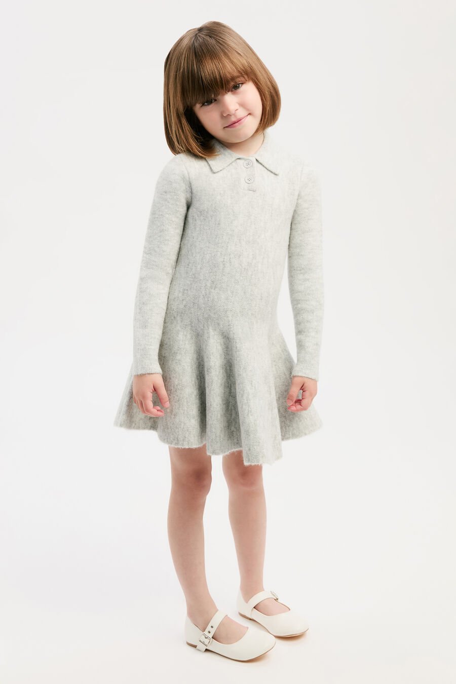 LEXTER MINI KNIT DRESS in colour Dove Grey