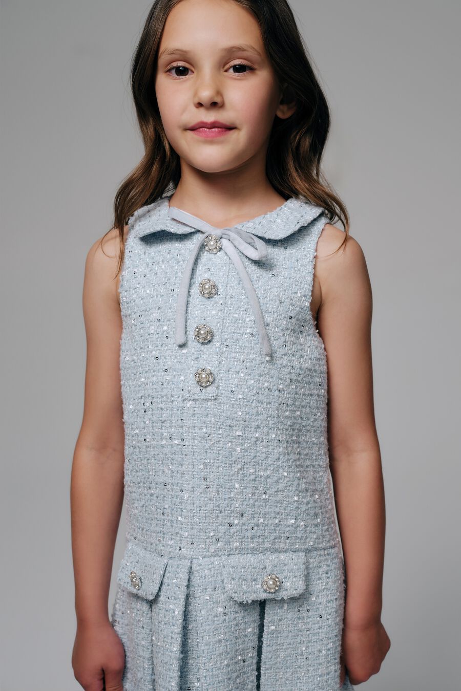 Girls Enes Sequin Boucle Mini Dress