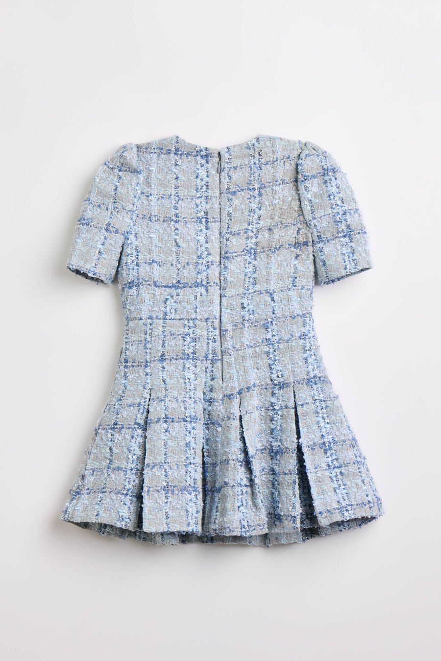 INES BOUCLE DRESS in colour Blue