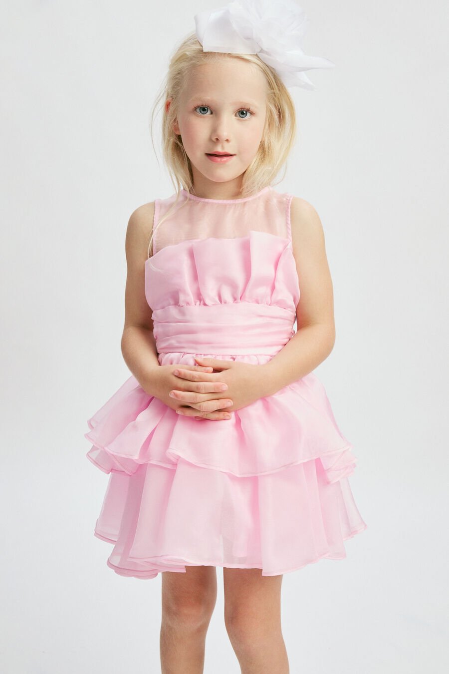 FALLON ORGANZA MINI DRESS in colour LILI PINK