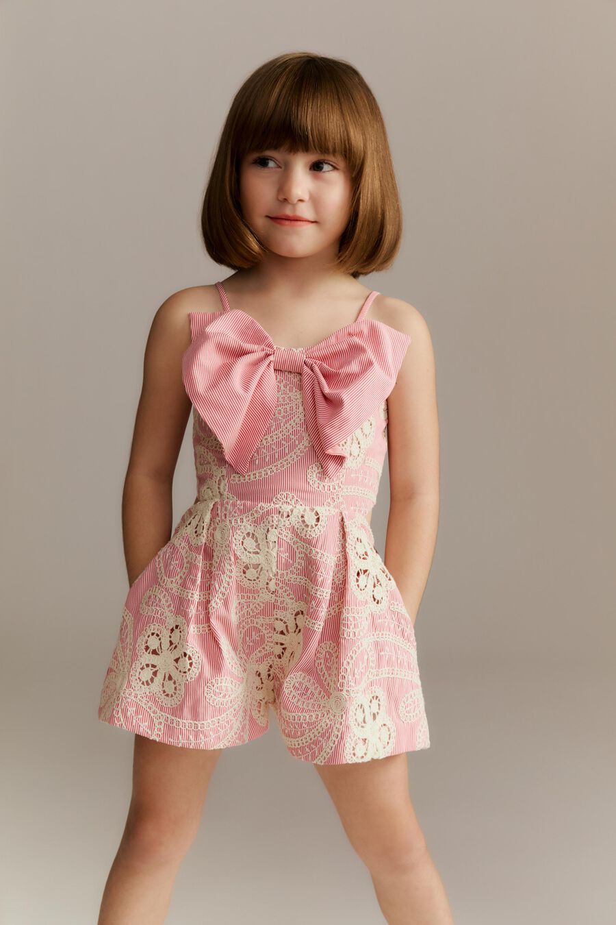 Girls Vieda Bow Front Playsuit
