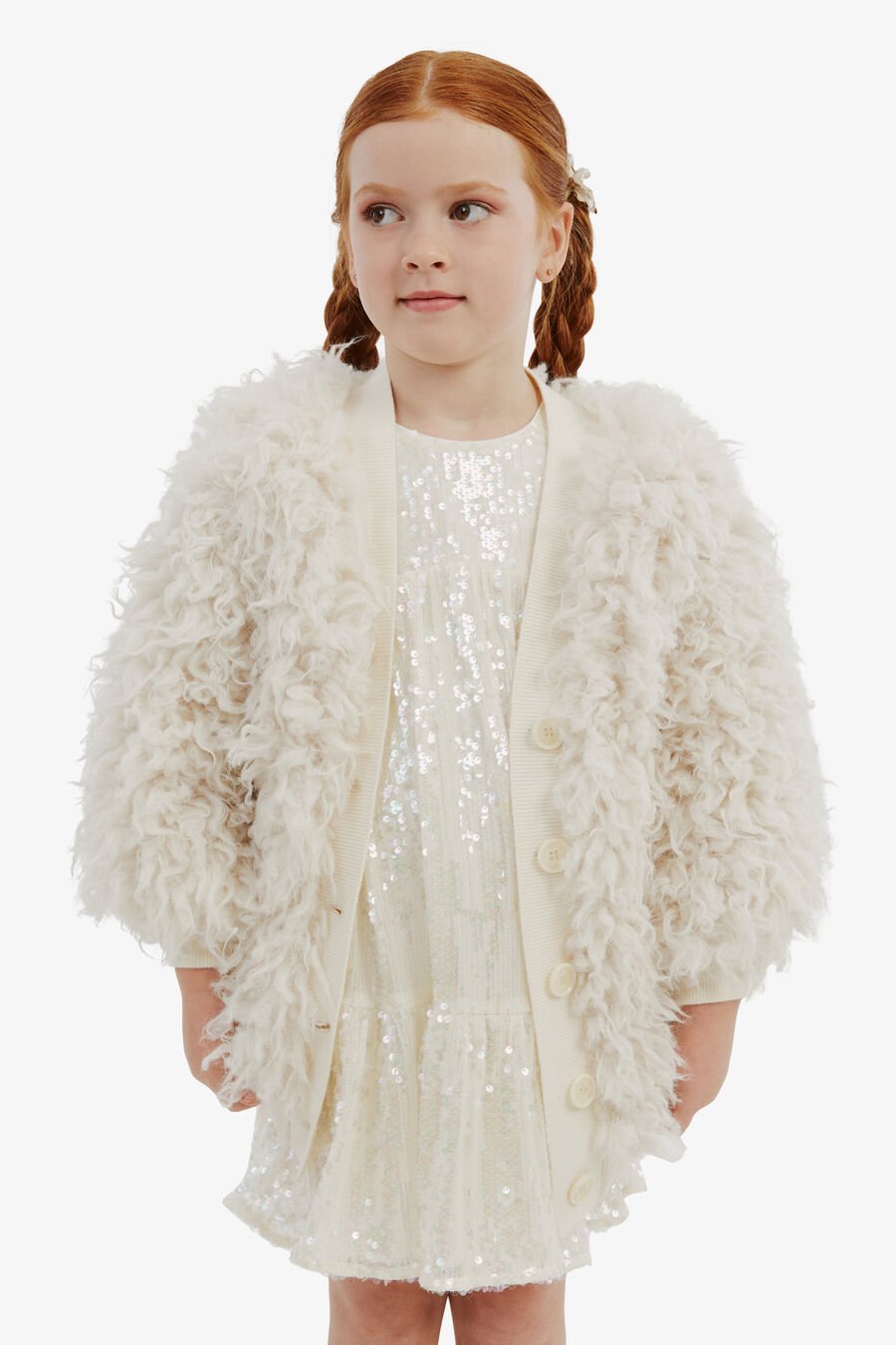 JESSIE FLUFFY CARDI in colour CREAM