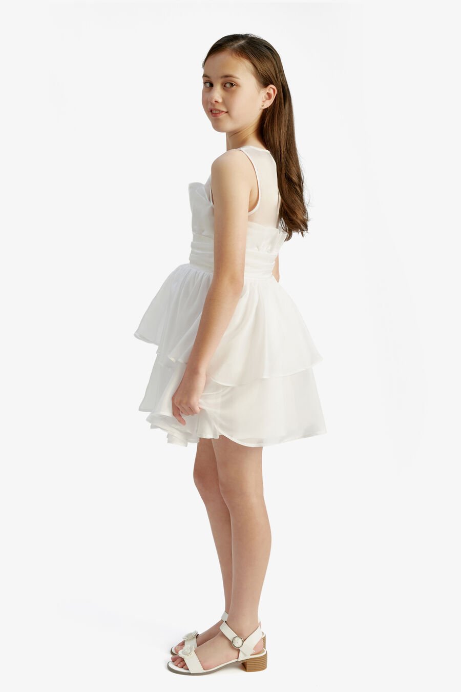 FALLON ORGANZA MINI DRESS in colour ORCHIDWHT