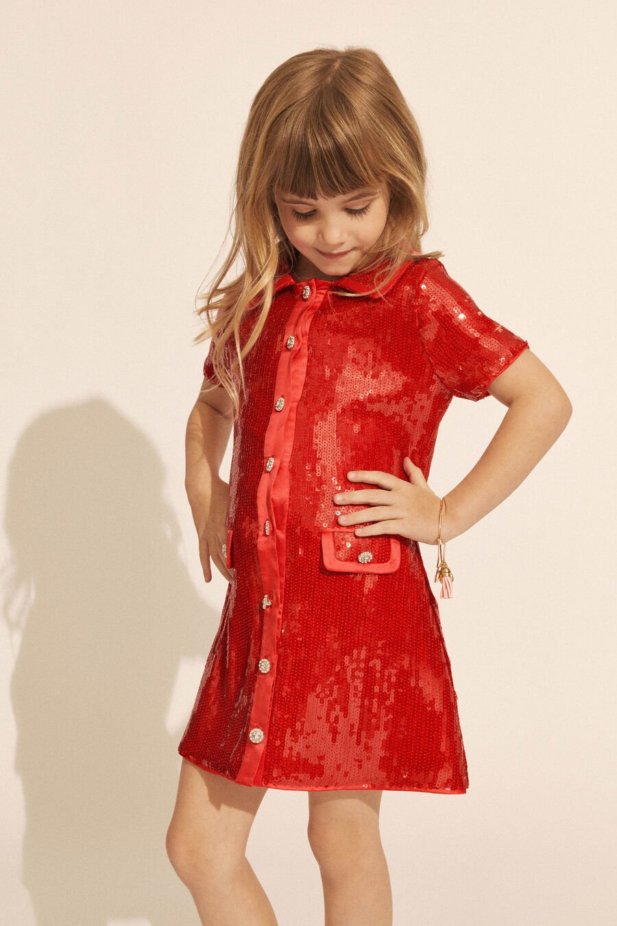 NOAH SEQUIN MINI DRESS in colour RED