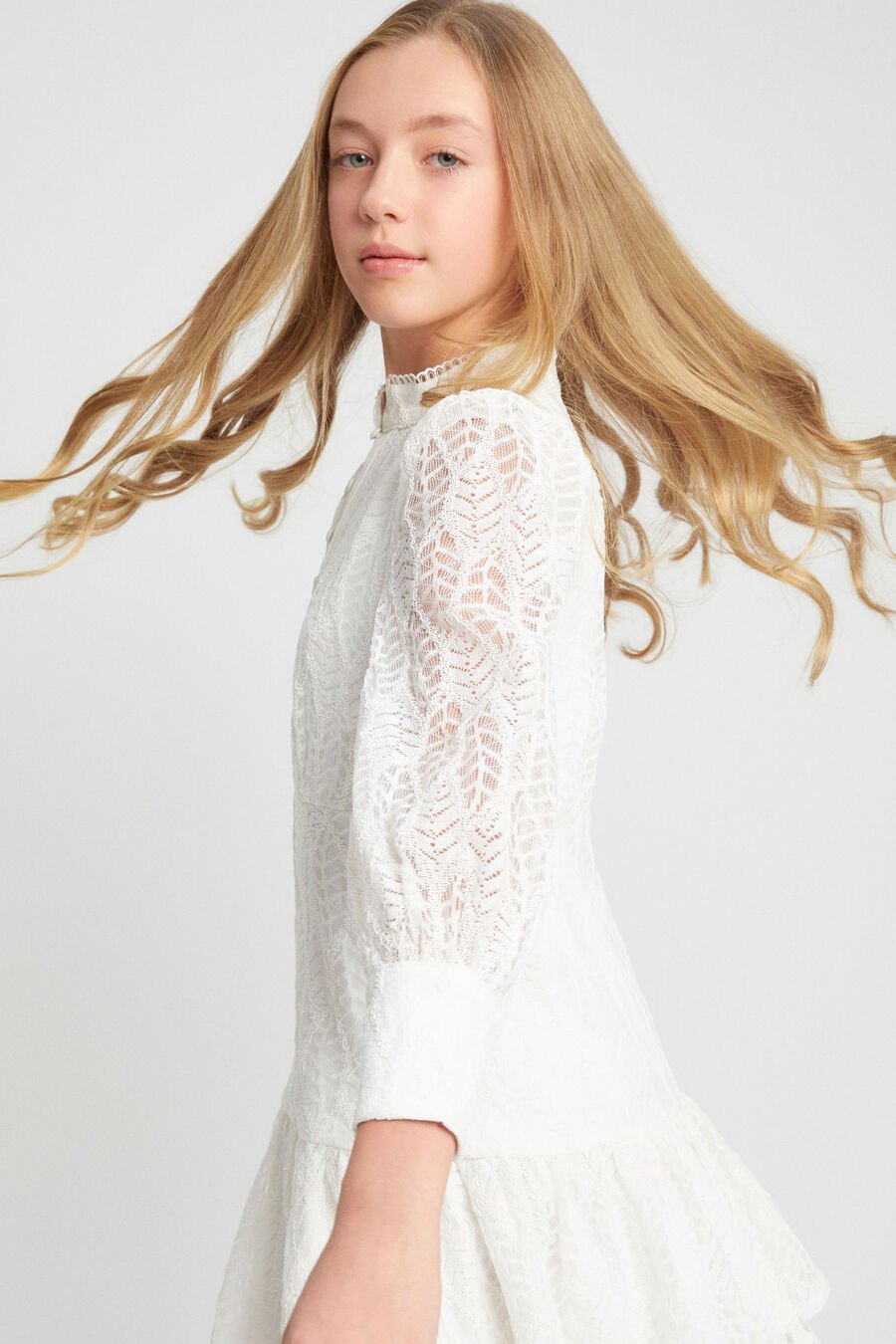 TALINA LACE DRESS in colour ORCHIDWHT