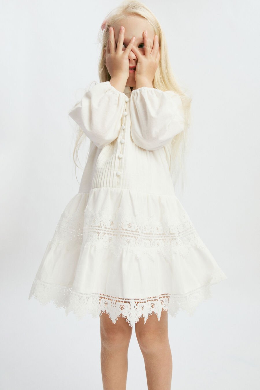 ANAIS MINI SHIRT DRESS in colour WHITE