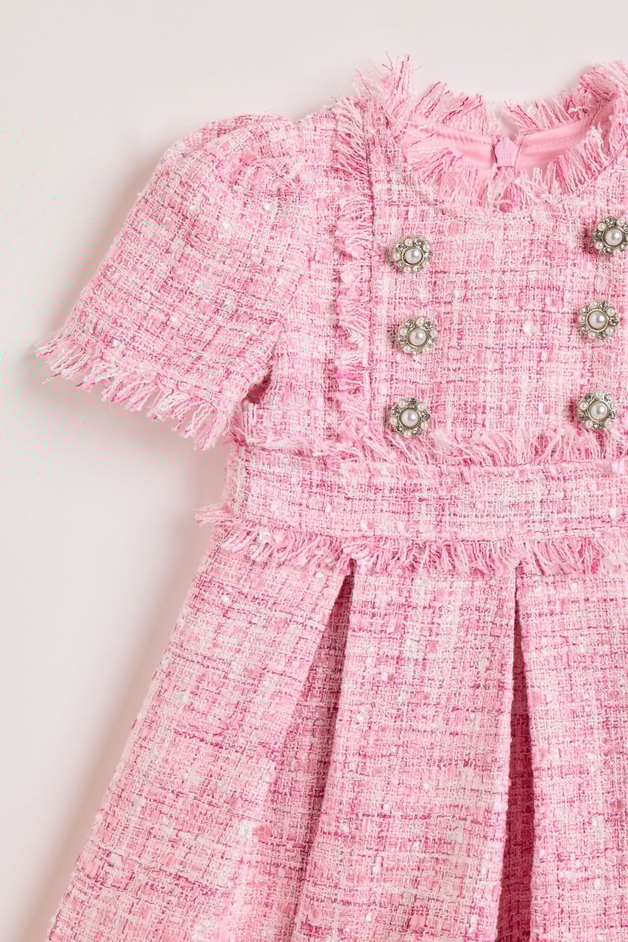 ELLIA BOUCLE DRESS in colour PINK ICING