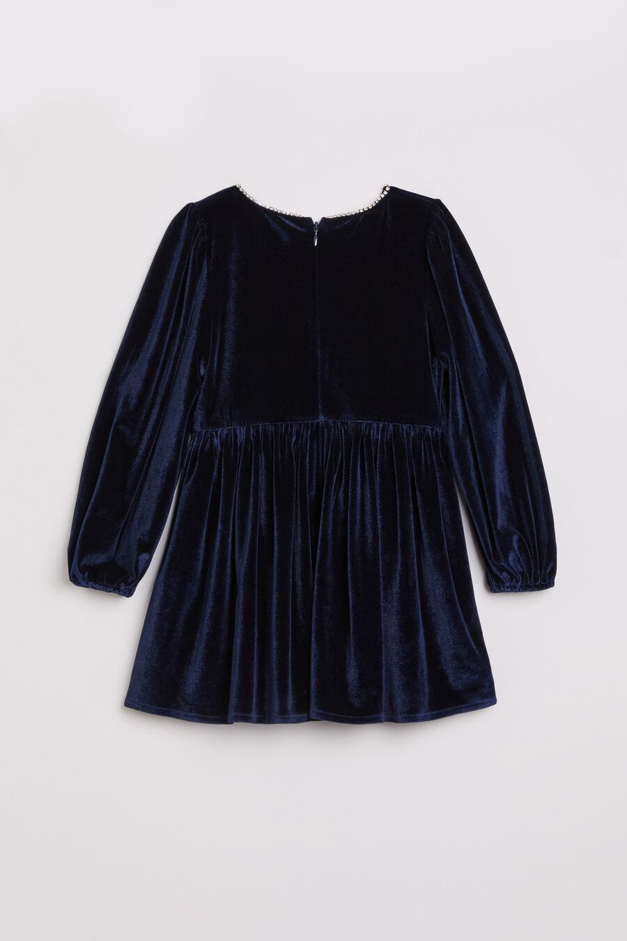 ASHLYN VELOUR MINI DRESS in colour NAVY