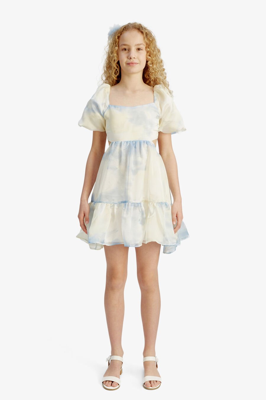 ELLORY MINI DRESS in colour Baby Blue Floral