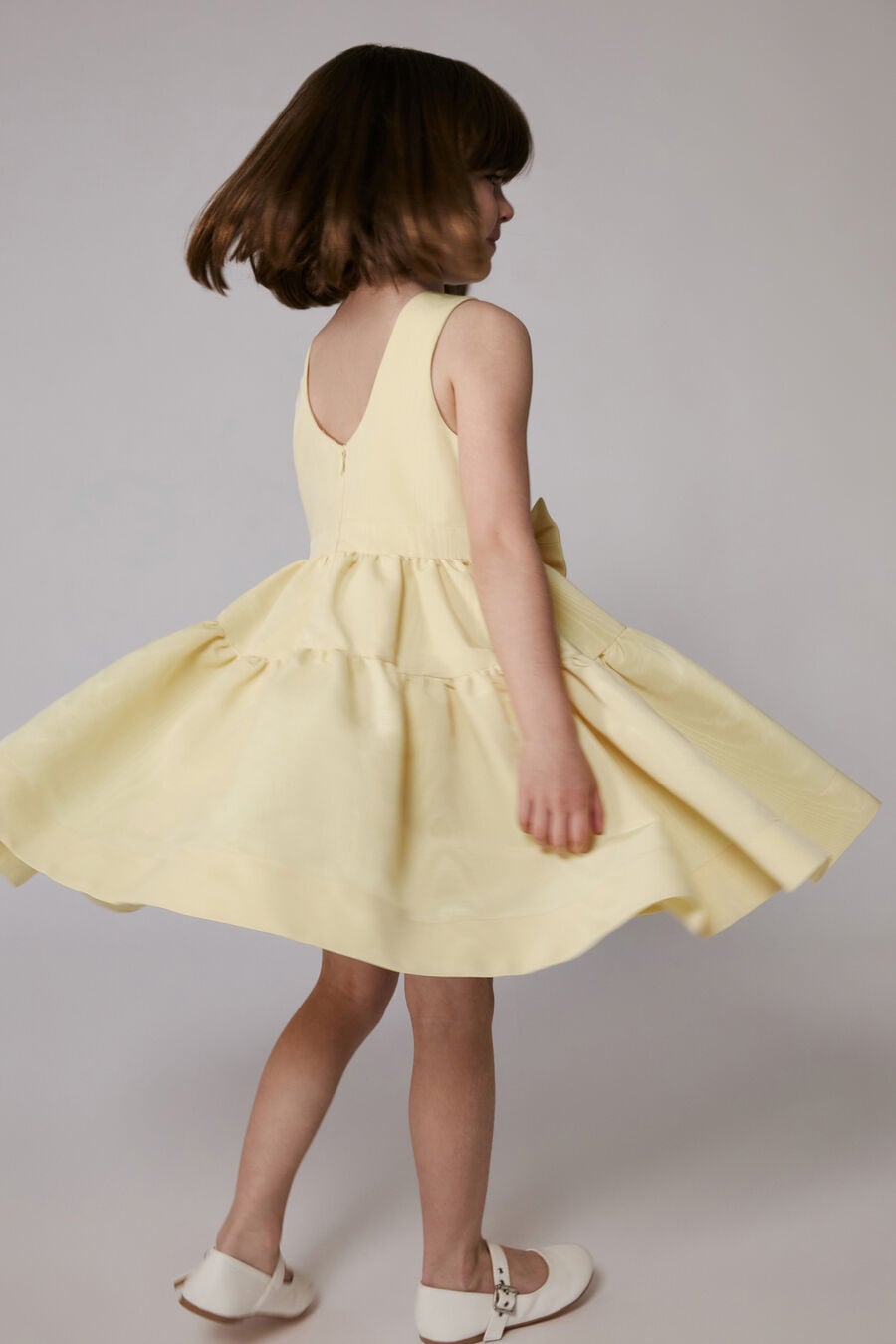 ZAIDA MINI BOW DRESS in colour Lemon